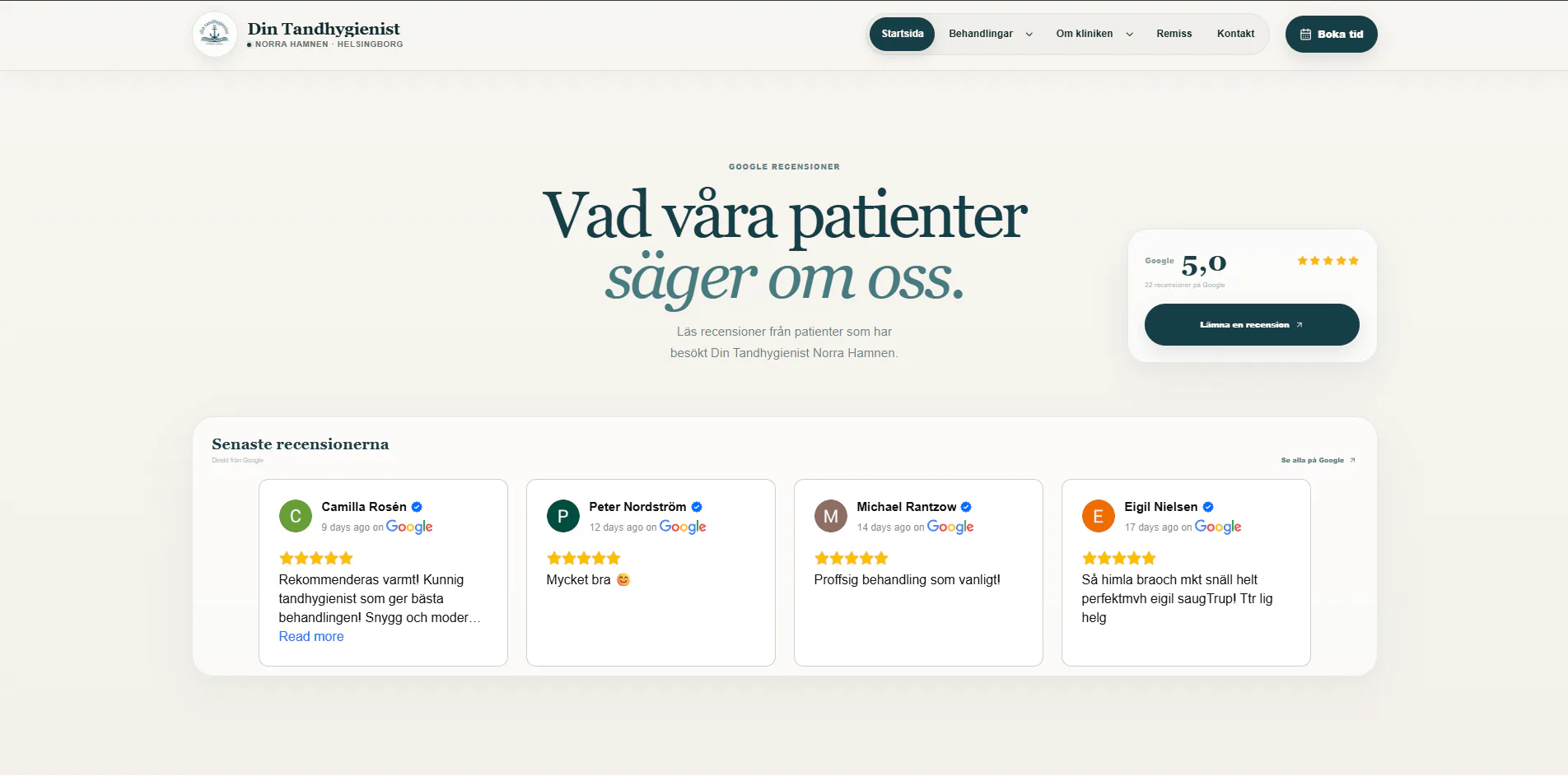 Förhandsvisning av recensionsdelen för Din Tandhygienist
