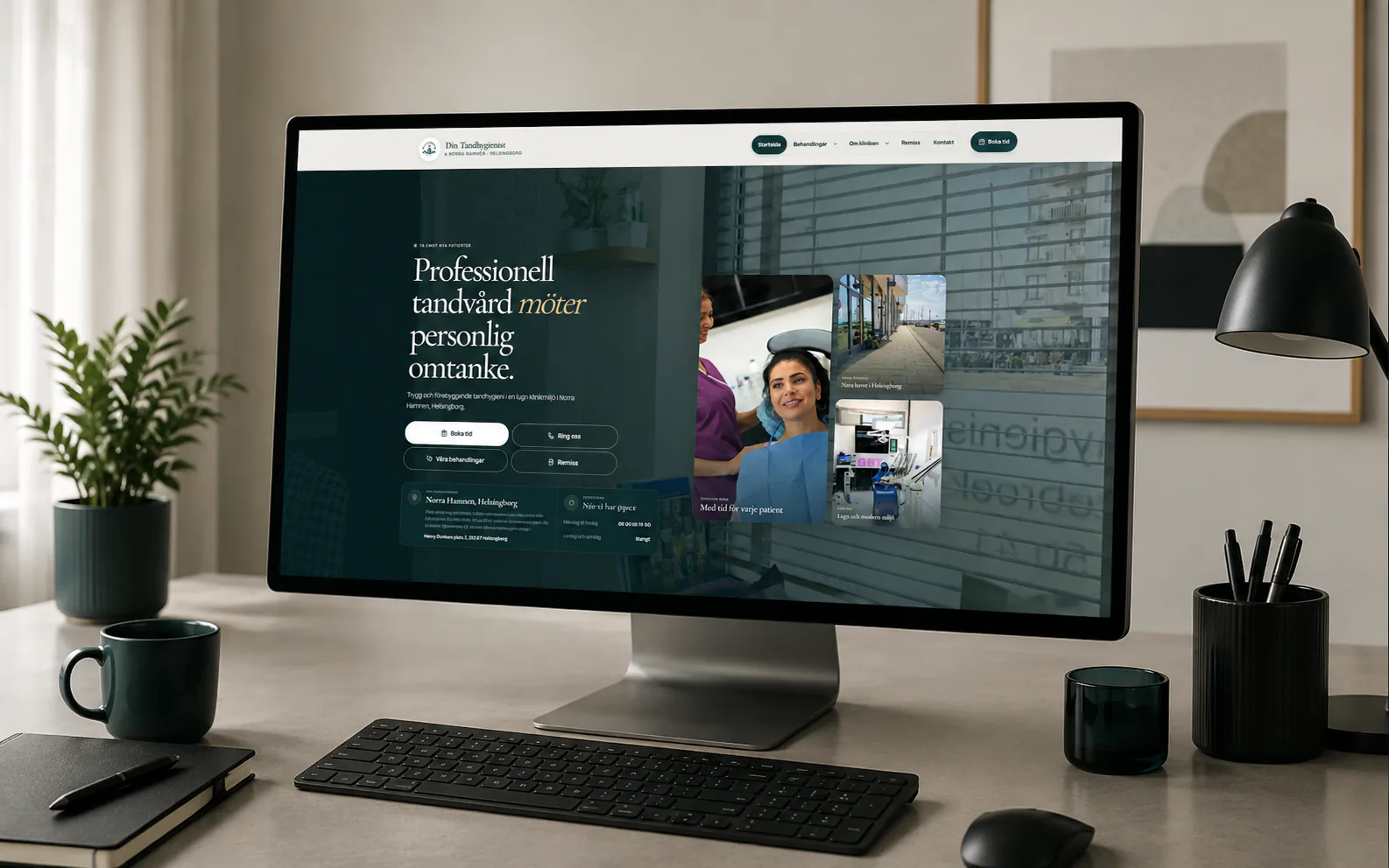 Förhandsvisning av den nya webbplatsen för Din Tandhygienist