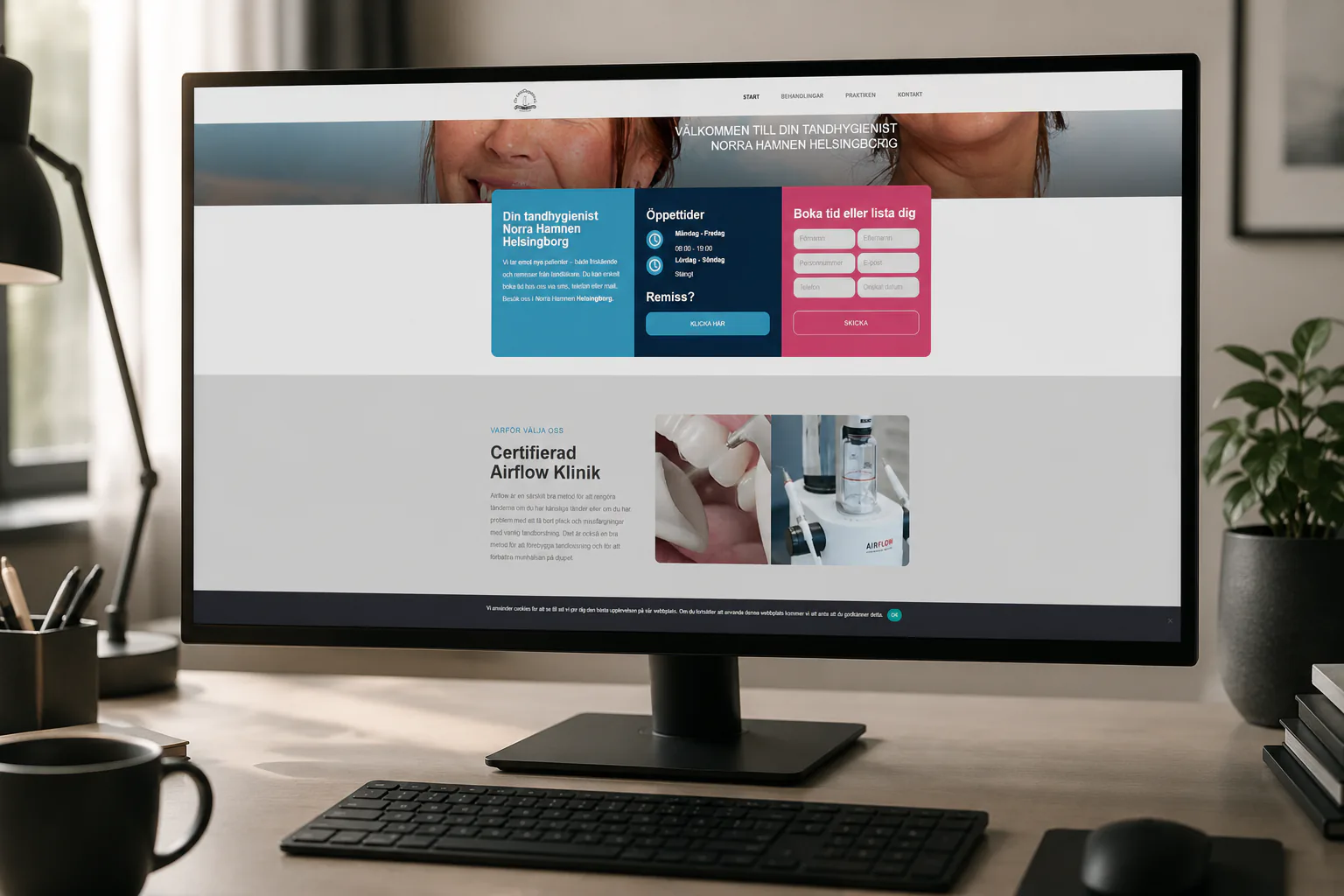 Din Tandhygienists tidigare webbplats före redesign