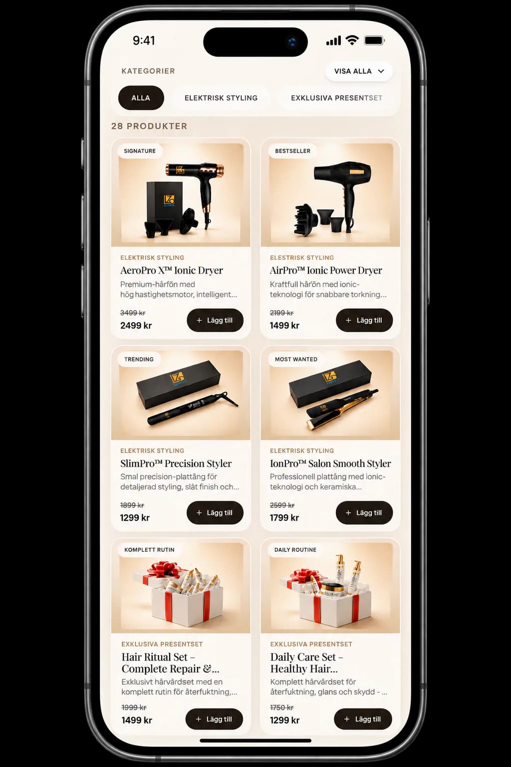 Venisias mobilanpassade webbshop och produktupplevelse